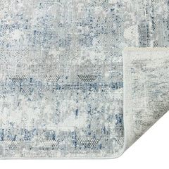 Modern Bamboo Area Rug – Blue Machine Made Rug for Living Room & Kitchen