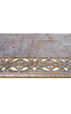 Modern Leather Rug – Blue Artificial Leather Carpet | Shiny Bordered, Anti Slip