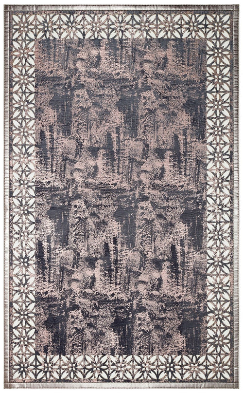 Modern Leather Rug – Blue Artificial Leather Carpet | Shiny Bordered, Anti Slip