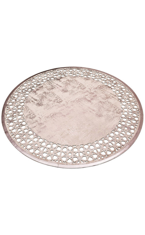 Modern Leather Rug – Shiny Bordered Artificial Leather Carpet With Anti Slip Surface