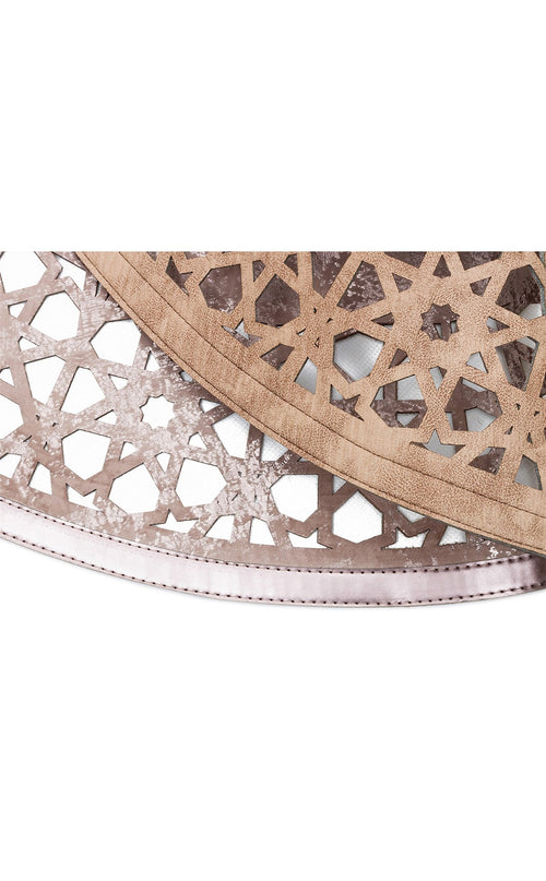 Modern Leather Rug – Shiny Bordered Artificial Leather Carpet With Anti Slip Surface