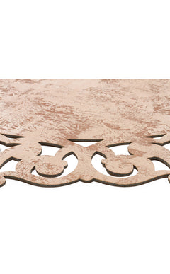 Modern Leather Rug – Copper Colored Washable Non Slip Carpet with Shiny Border
