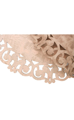 Modern Leather Rug – Copper Colored Washable Non Slip Carpet with Shiny Border