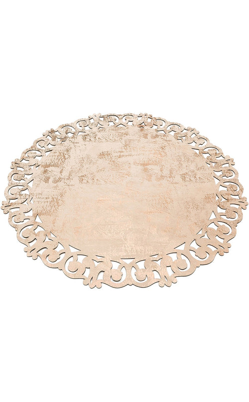 Modern Leather Rug – Copper Colored Washable Non Slip Carpet with Shiny Border