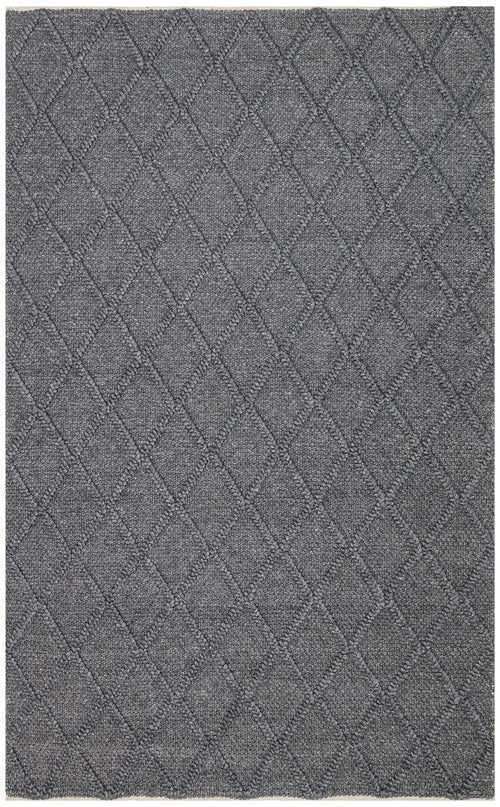 Hand-Knitted Geometric Rug – Anthracite Area Rug With Soft Texture Carpet