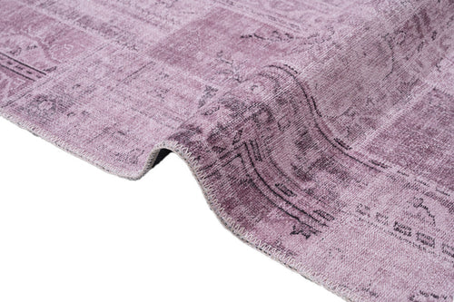 Pink Patchwork Area Rug - Cotton Chenille Digital Print Carpet for Living Room