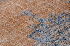Classic Cotton Area Rug - Blue Digital Print Chenille Carpet for Living Room