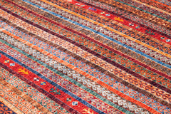 Red Striped Area Rug – Cotton Chenille Digital Print Carpet by Pia Monte