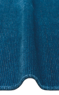 Modern Non Slip Kilim - Navy Blue Flat Weave Rug | Washable Solid Color Carpet