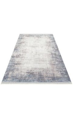 Modern Non Slip Rug – Navy Blue Machine Made Carpet With Soft Textured Pile