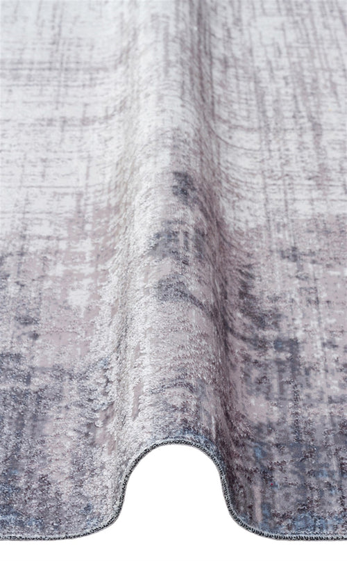 Modern Non Slip Rug – Navy Blue Machine Made Carpet With Soft Textured Pile