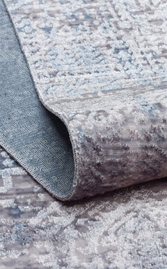 Modern Non Slip Rug – Navy Blue Machine Made Carpet With Soft Textured Pile