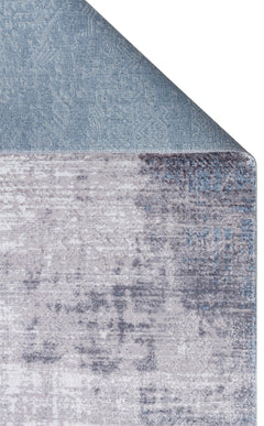 Modern Non Slip Rug – Navy Blue Machine Made Carpet With Soft Textured Pile