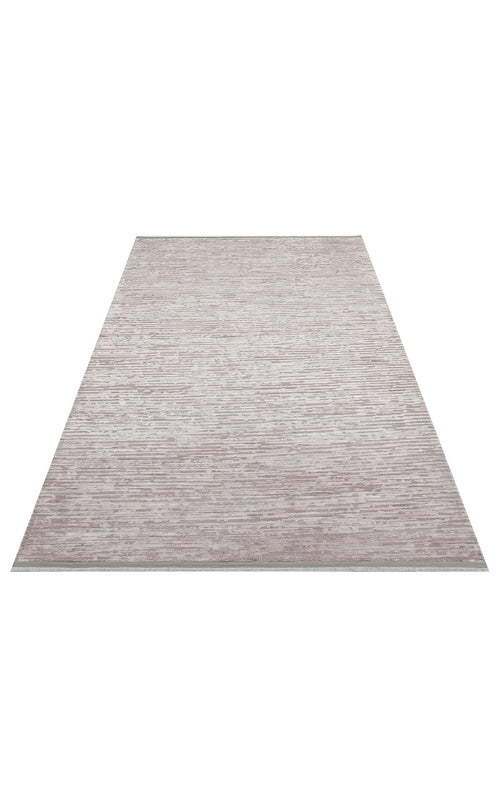 Cream Striped Area Rug - Machine Made Rug | Non Slip Carpet, Soft Textured Pile