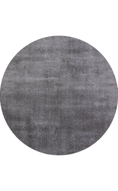 Modern Shaggy Rug - Anthracite Round Soft Textured Fluffy Pile Carpet