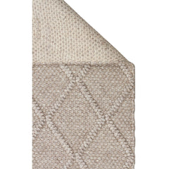 Hand-Knitted Rug – Brown Geometric Flatweave Carpet With Soft Texture
