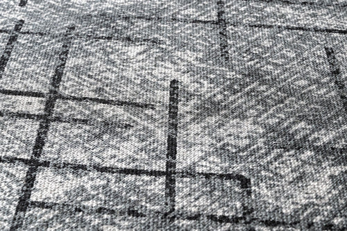 Grey Geometric Area Rug – Cotton Chenille Digital Print Carpet by Pia Monte