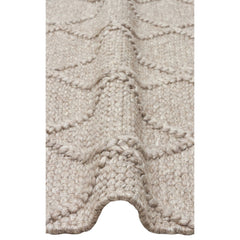 Hand-Knitted Rug – Brown Geometric Flatweave Carpet With Soft Texture