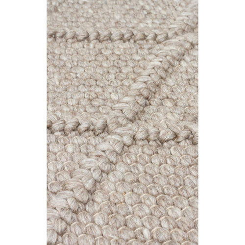 Hand-Knitted Rug – Brown Geometric Flatweave Carpet With Soft Texture