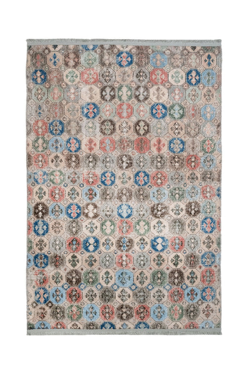 Grey Cotton Area Rug – Digital Print Chenille Carpet With Non Slip Backing