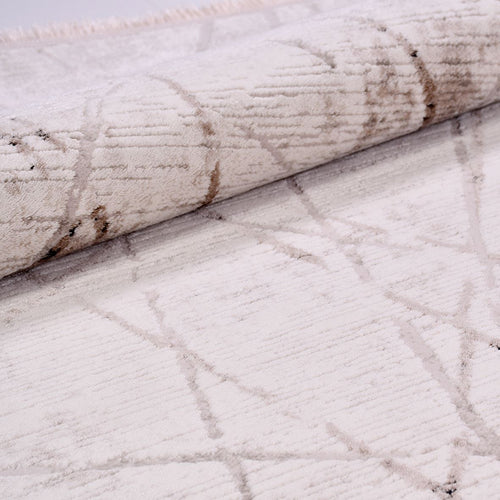 Juliana Cream Geometric Machine Made Area Rug