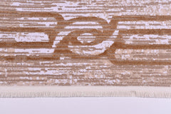 Machine Made Area Rug - Olive Cream Rug With 10 mm Pile Height & Overlocked Edge