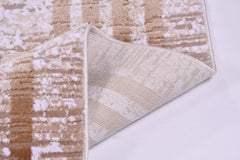 Machine Made Area Rug - Olive Cream Rug With 10 mm Pile Height & Overlocked Edge