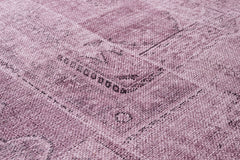 Pink Patchwork Area Rug - Cotton Chenille Digital Print Carpet for Living Room