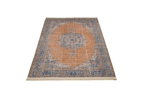 Classic Cotton Area Rug - Blue Digital Print Chenille Carpet for Living Room
