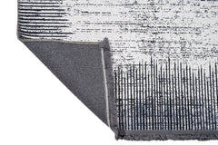 White Striped Area Rug – Soft Cotton Chenille Digital Print Carpet for Living Room