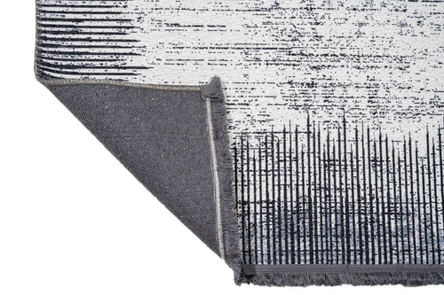 White Striped Area Rug – Soft Cotton Chenille Digital Print Carpet for Living Room