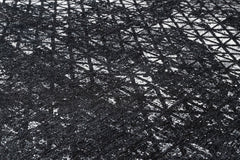 Black Geometric Area Rug - Cotton Chenille Digital Print Carpet for Living Room