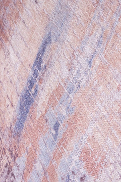 Modern Cotton Area Rug – Pink Digital Print Chenille Carpet for Living Room