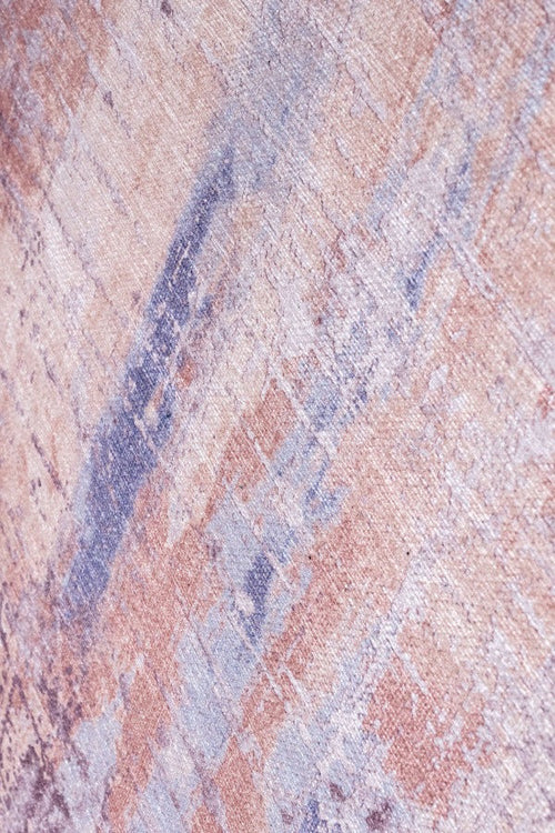 Modern Cotton Area Rug – Pink Digital Print Chenille Carpet for Living Room