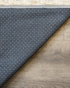 Classic Cotton Area Rug - Blue Digital Print Chenille Carpet for Living Room