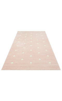 Kids Pink Rug - Soft Flatweave Children's Area Rug | Washable Non Slip Carpet