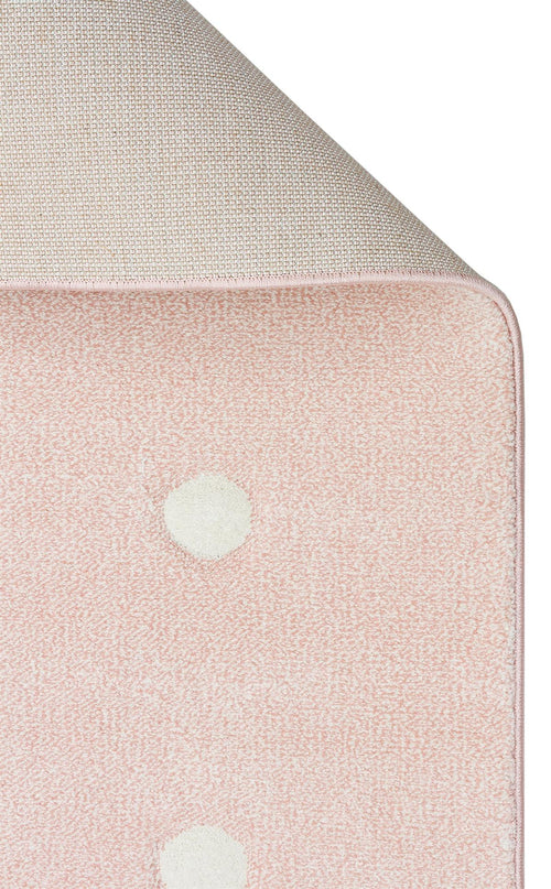 Kids Pink Rug - Soft Flatweave Children's Area Rug | Washable Non Slip Carpet