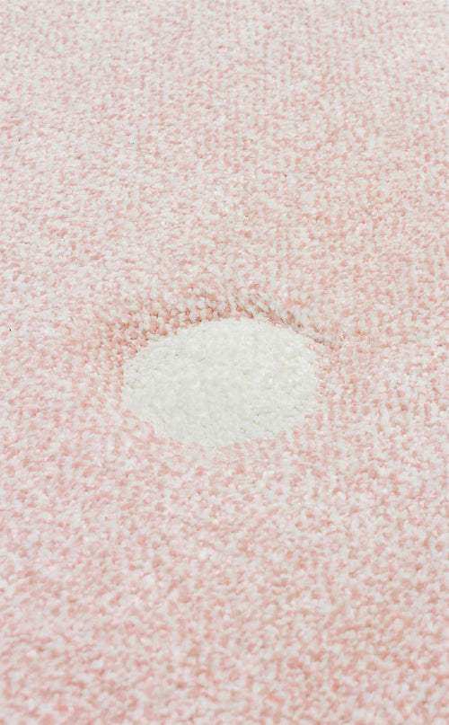 Kids Pink Rug - Soft Flatweave Children's Area Rug | Washable Non Slip Carpet