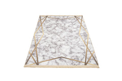 White Marble Area Rug – Digital Print Cotton Chenille Carpet by Pia Monte