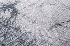 Grey Marble Area Rug - Cotton Chenille Digital Print Carpet With Non Slip Backing