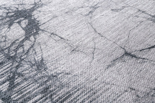 Grey Marble Area Rug - Cotton Chenille Digital Print Carpet With Non Slip Backing