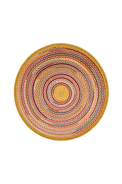 Yellow Striped Area Rug – Cotton Chenille Digital Print Rug by Pia Monte