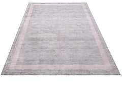 Natural Viscose Rug – Anthracite Frame Carpet With Soft Texture & Luxury Design