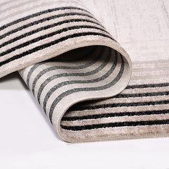 Machine Made Area Rug – Cream Frame Design Rug with Laser Cut Edges