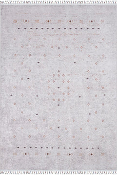 White Area Rug - Classic Digital Print Rug | Antibacterial, Non Slip Floor Mat