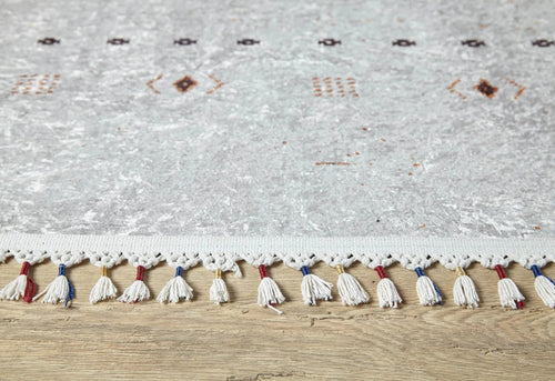 White Area Rug - Classic Digital Print Rug | Antibacterial, Non Slip Floor Mat