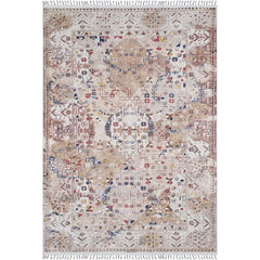 Modern Digital Print Rug - Cream Area Rug With Non Slip, Antibacterial Benefits