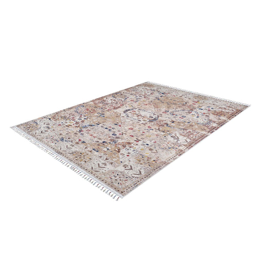 Modern Digital Print Rug - Cream Area Rug With Non Slip, Antibacterial Benefits