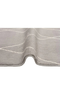 Grey Geometric Area Rug – Modern Machine Made Carpet With Ethnic Pattern