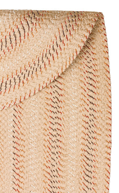 Round Jute Rug – Beige Striped Cotton Carpet | Soft Texture, Dust Free Floor Mat